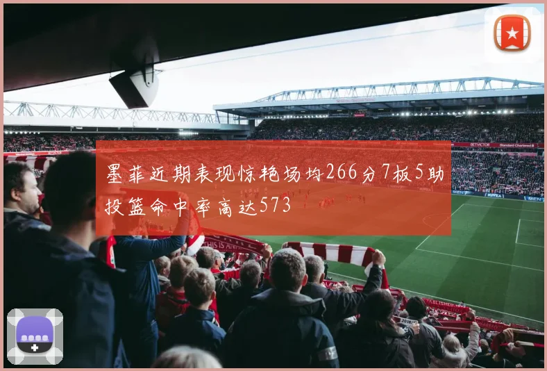 墨菲近期表现惊艳场均266分7板5助投篮命中率高达573